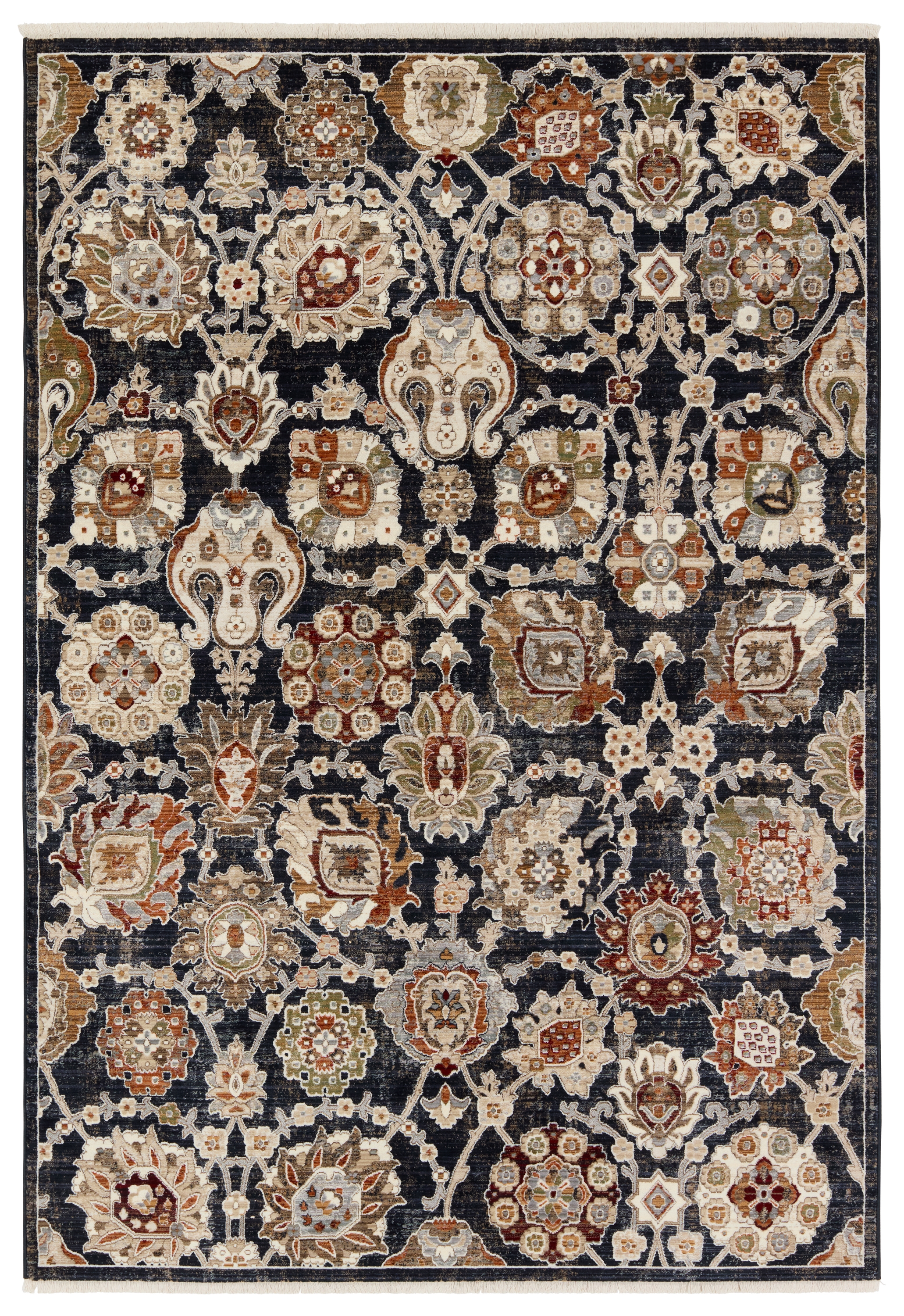 Vibe by Althea Floral Blue/ Cream Area Rug (18"X18") - Image 0