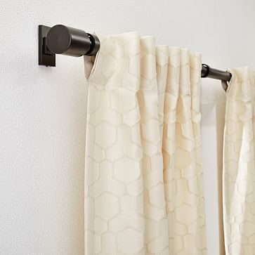Honeycomb Jacquard Curtain, Antique Beige, 48"x84" - Image 2