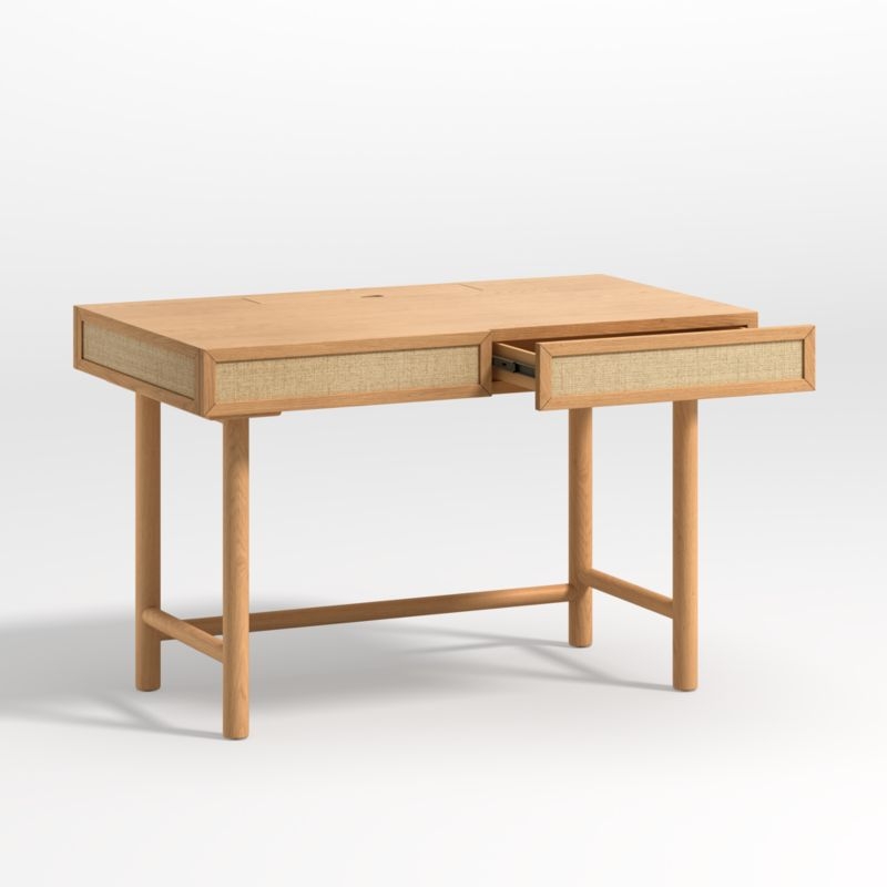 Emmer 48" Oak Desk with Outlet - Image 4