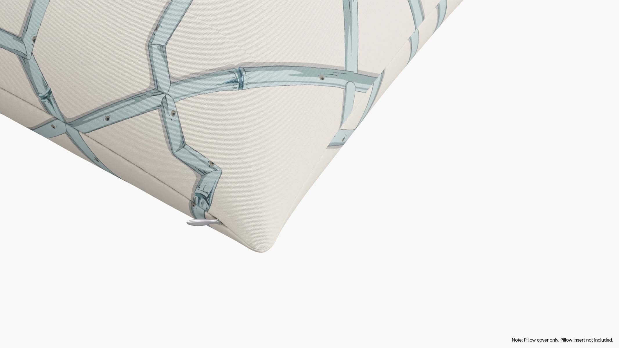 Throw Pillow Cover 26", Blue Baldwin Bamboo, 26" x 26" - Image 1