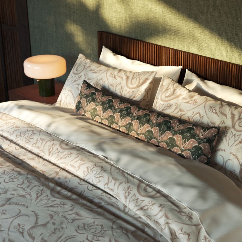 Entwined Elephants Natural Standard Shams Set of 2 - The White Lotus - Image 2