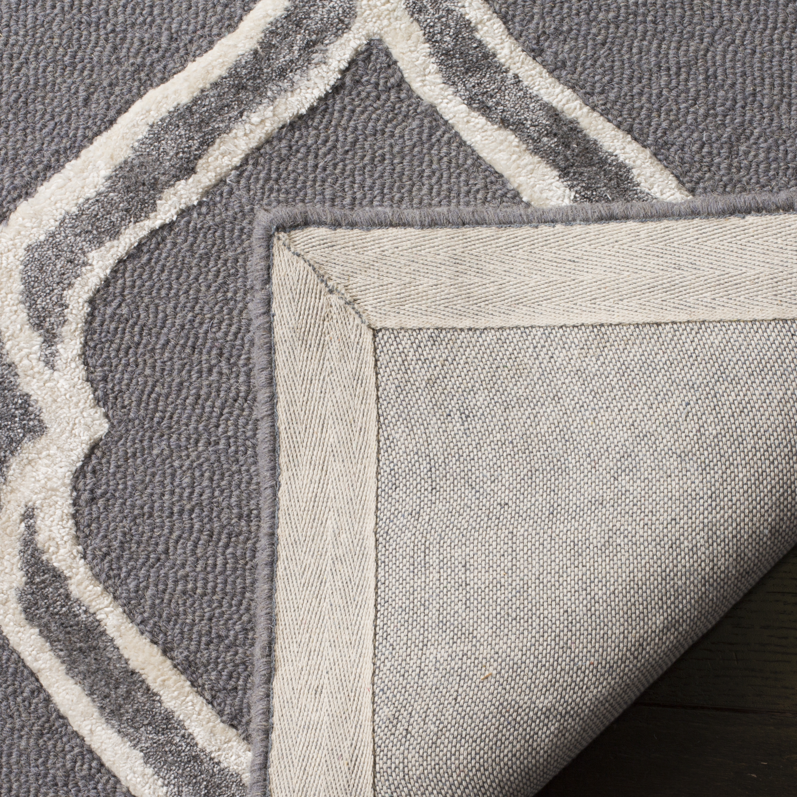 Arlo Home Hand Tufted Area Rug, MNH540A, Dark Grey/Ivory,  8' X 10' - Image 2