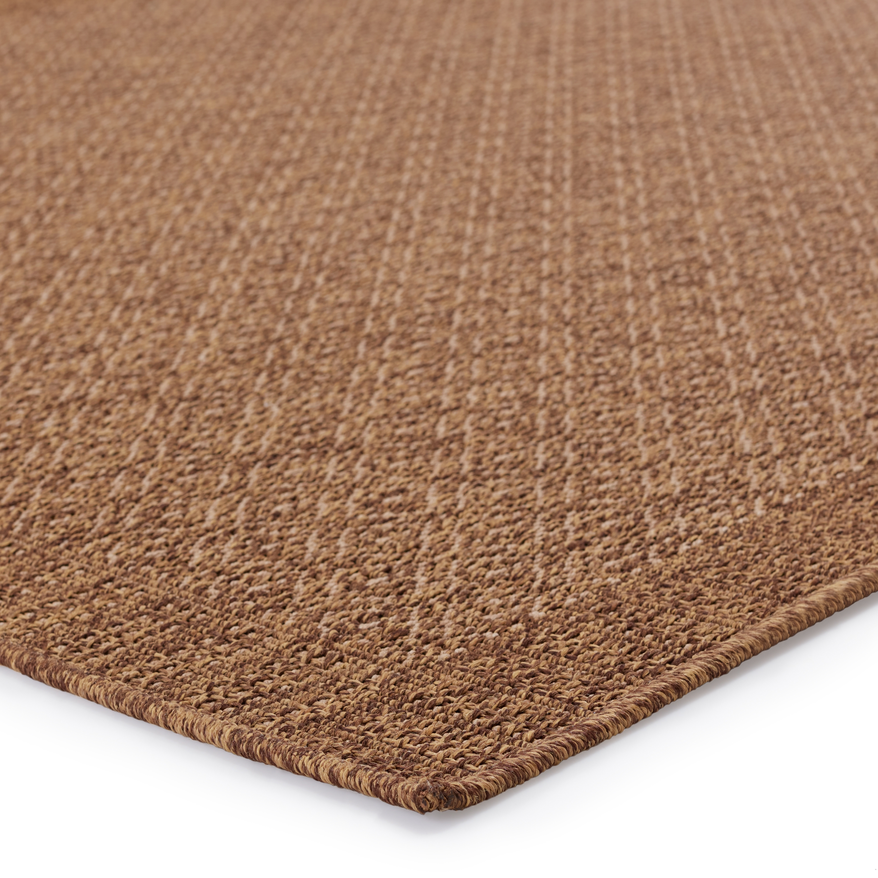 Vibe by Maeva Indoor/ Outdoor Border Light Brown Area Rug (8'X10') - Image 1