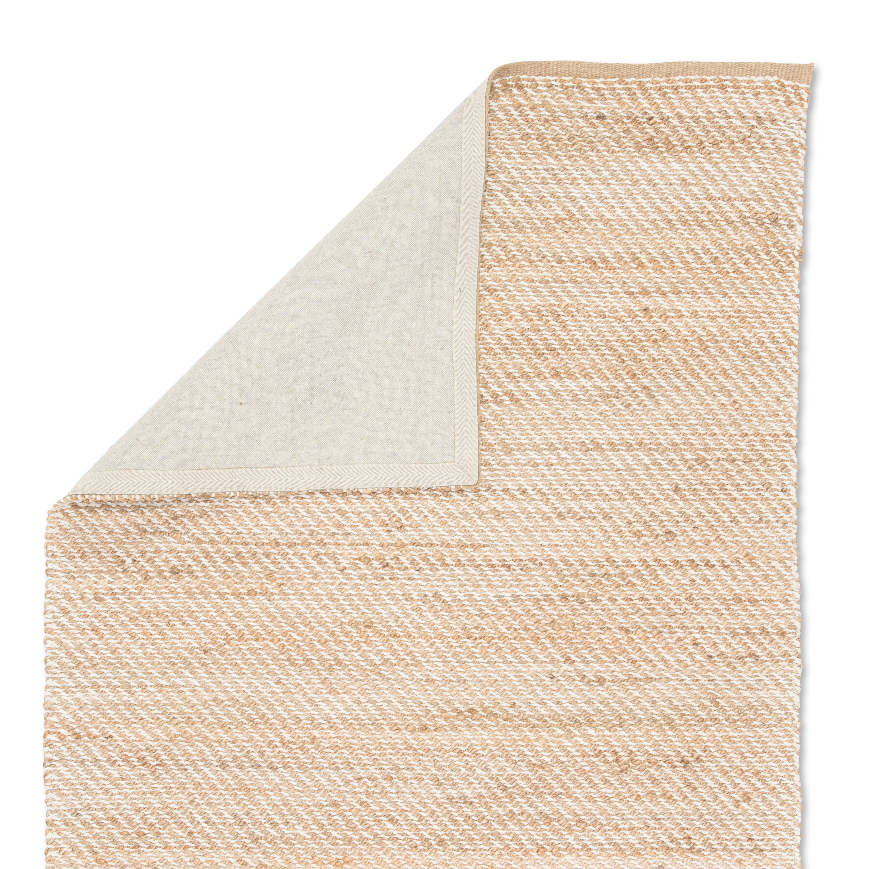 Diagonal Weave Natural Solid Beige/ White Area Rug (8' X 10') - Image 2