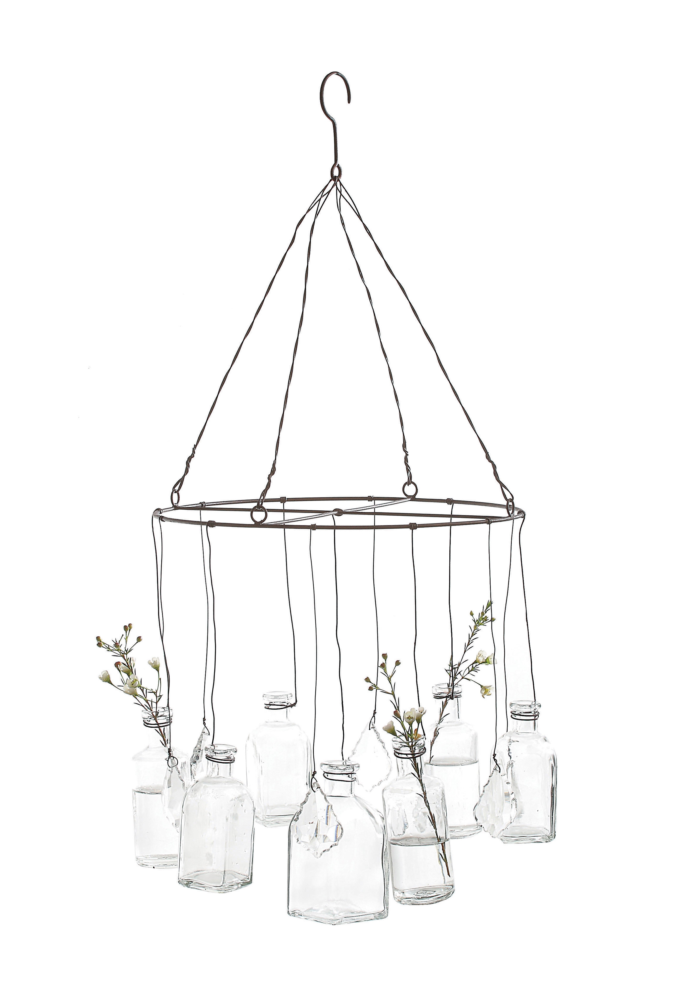 Hanging Glass Vases with Crystals - Image 0