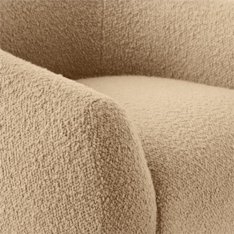 Laszlo Camel Brown Boucle Swivel Chair - Image 6