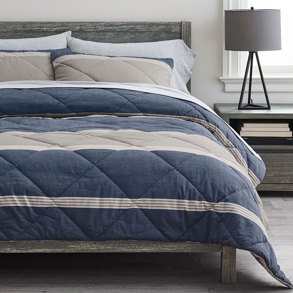 Beachstone Stripe Comforter, Full/Queen, Grey Multi - Image 0