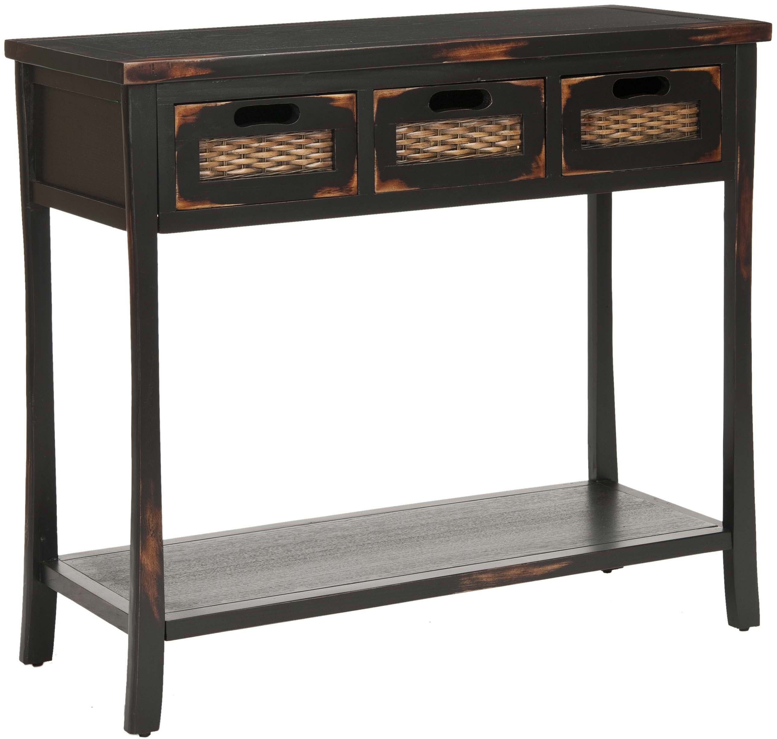Autumn 3 Drawer Console - Distressed Black - Arlo Home - Image 1