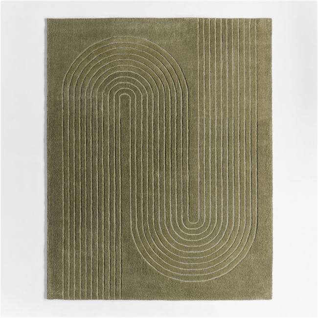 Geo Carved Verte Green Kids Performance Area Rug 8'x10' - Image 0