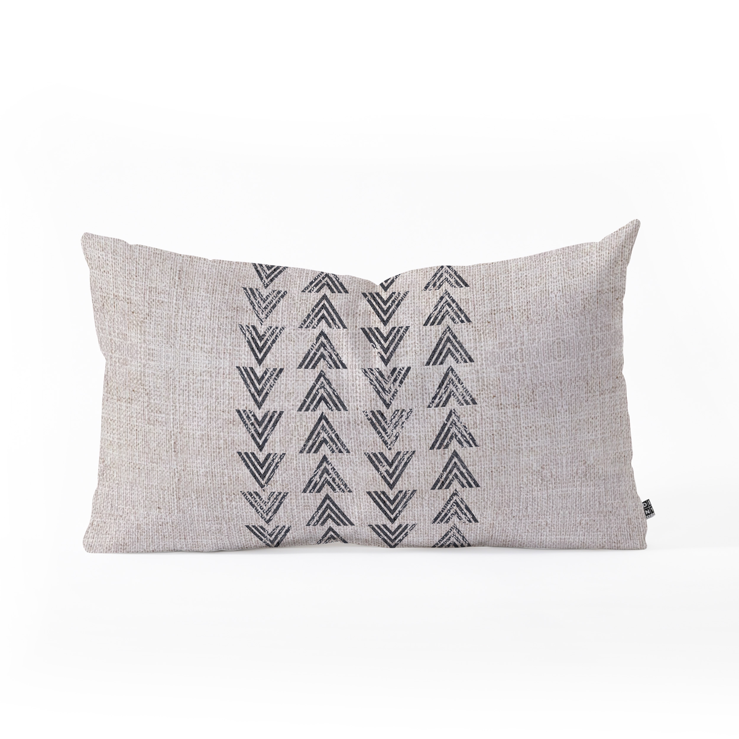 French Linen Tri Arrow by Holli Zollinger - Oblong Throw Pillow 24" x 13" - Image 0