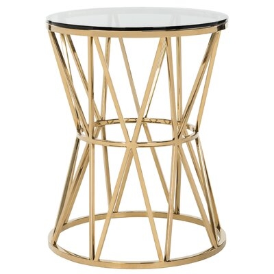 Haro Glass Top Drum End Table - Image 0