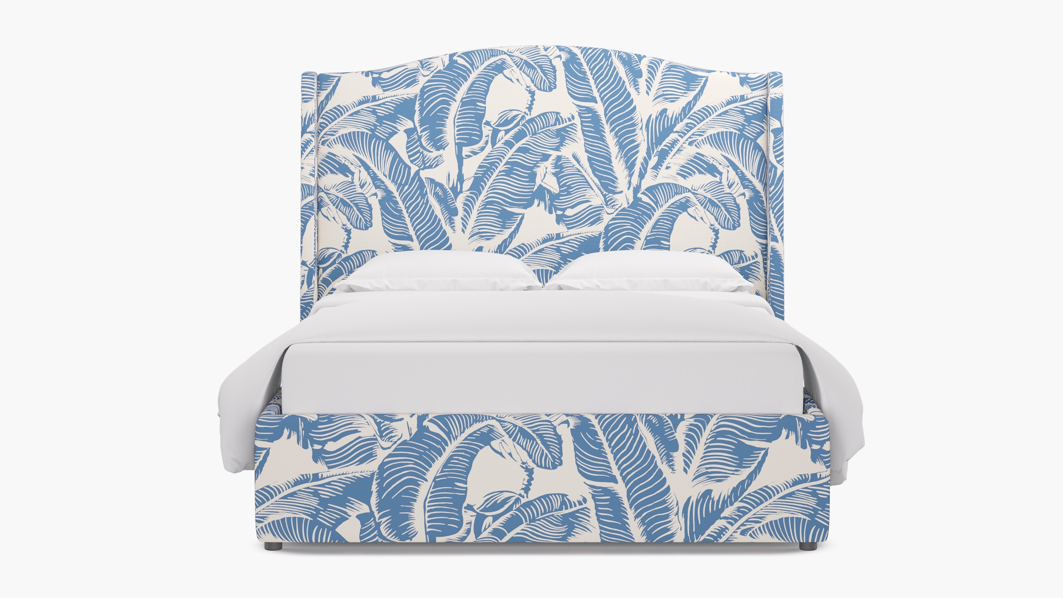 Curved Wingback Bed, Cornflower Martinique® Encore, Twin - Image 0