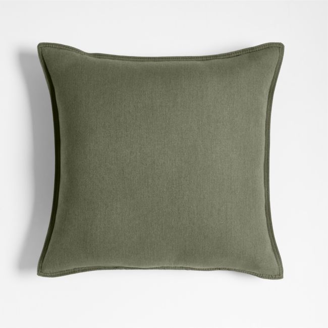 Sunbrella ® Canvas 20"x20" Fern Green Outdoor Throw Pillow - Image 0