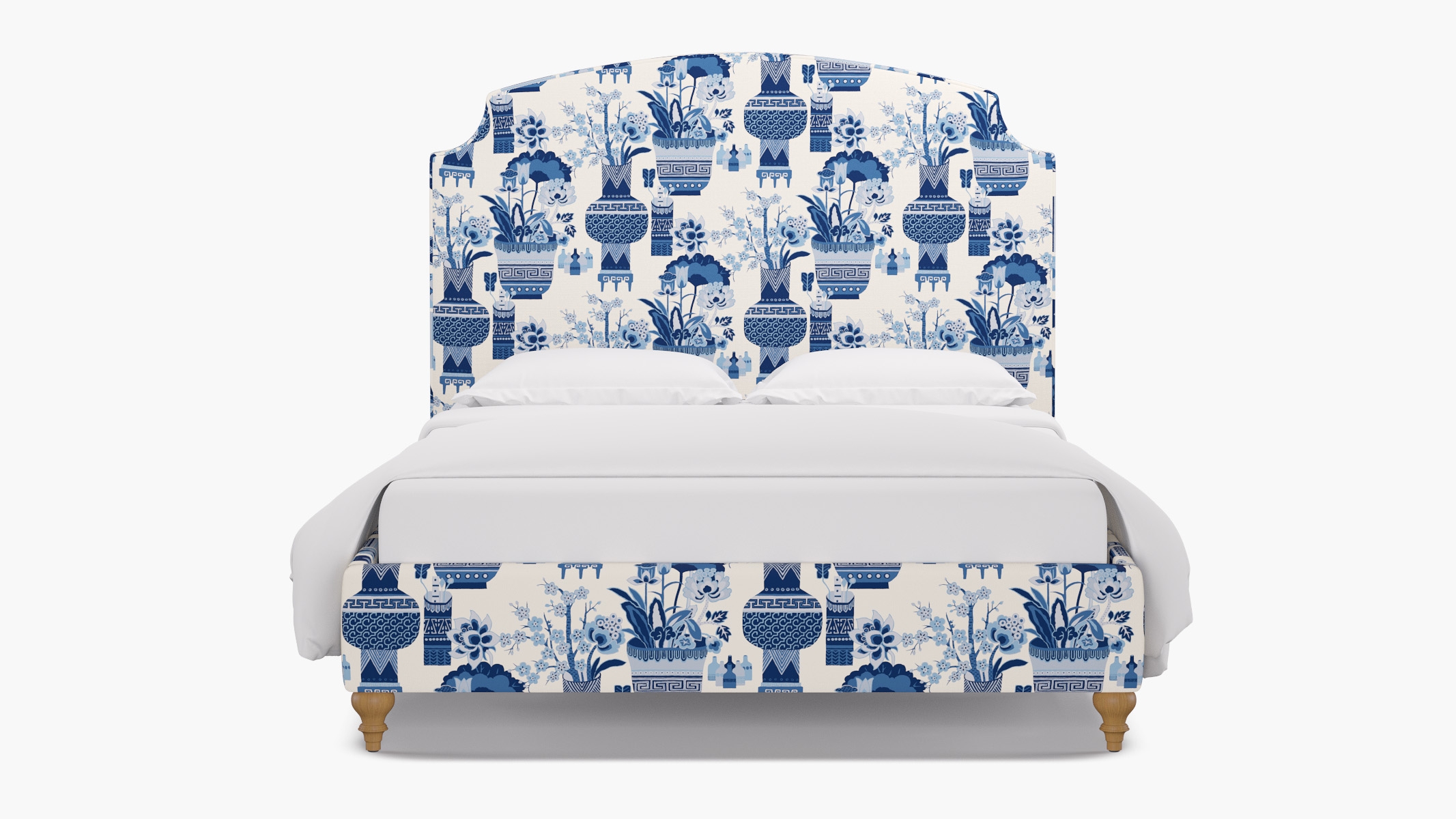 Cove Bed, Delft Kan-Shie, Natural Traditional Turned Leg, Queen - Image 0