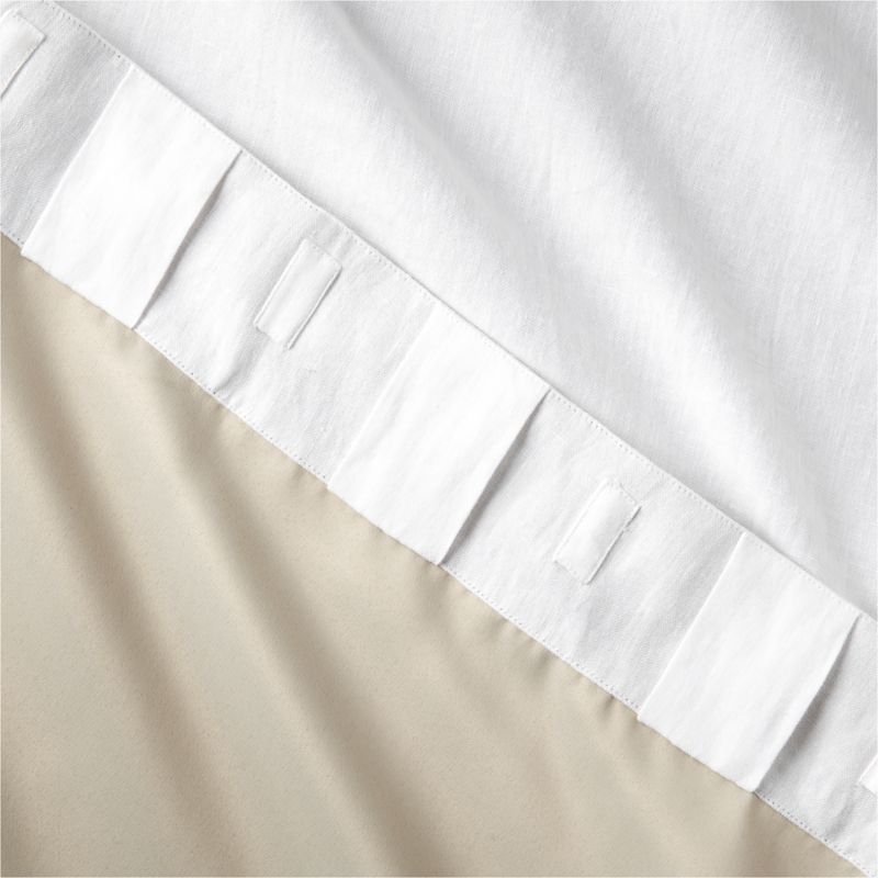 White EUROPEAN FLAX™-Certified Linen Blackout Window Curtain Panel 48"x96" - Image 4