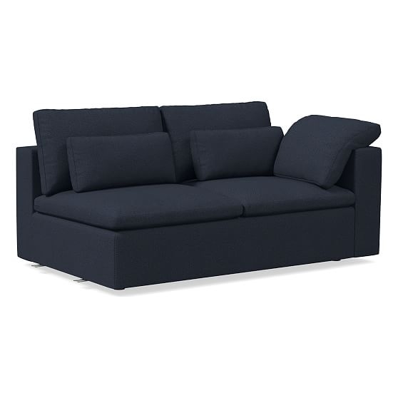 Harmony Modular Right Arm Sofa, Down, Basket Slub, Midnight, Concealed Supports - Image 0