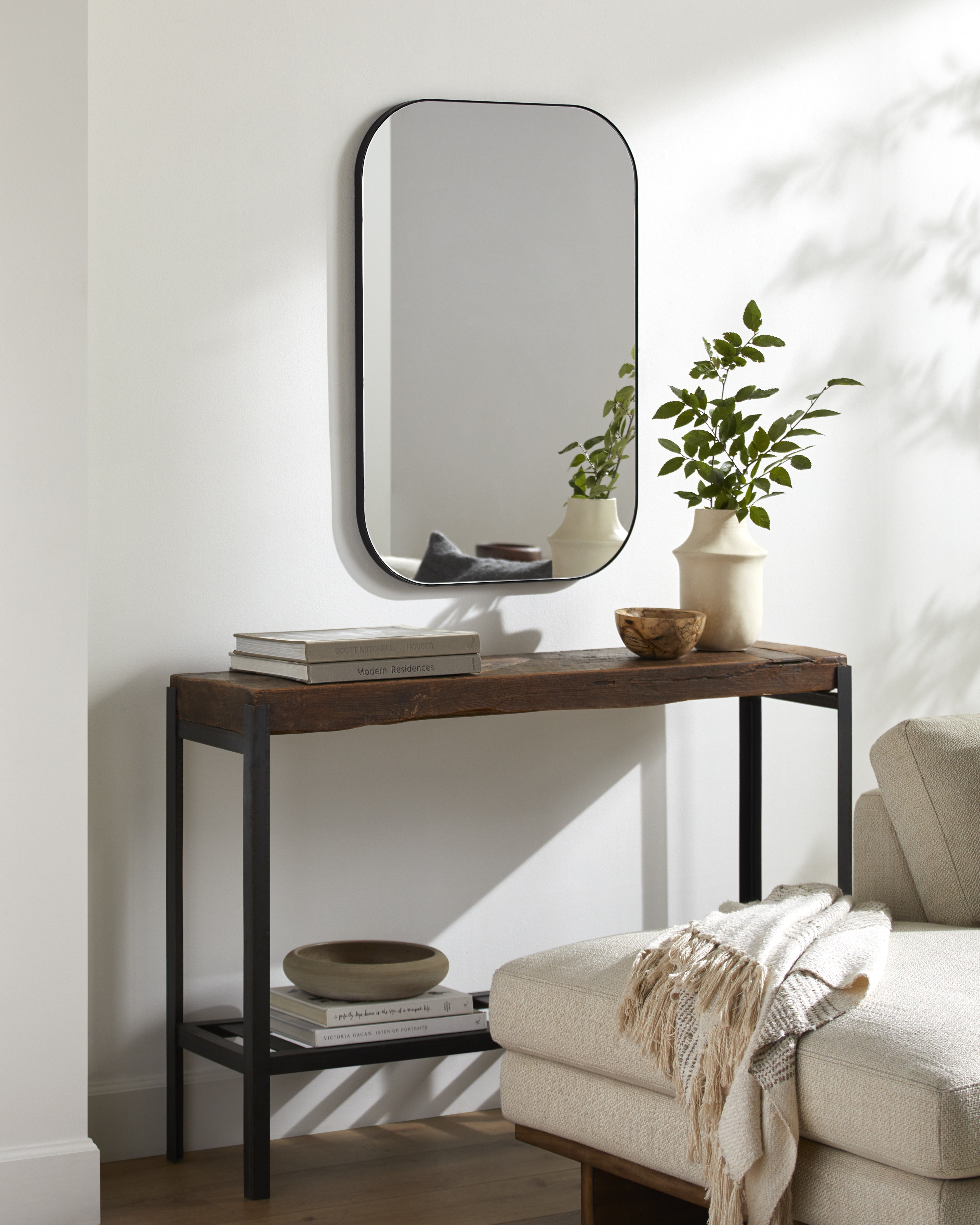 Auburn Black 35"H x 24"W x 1"D Accent Mirror - Image 1