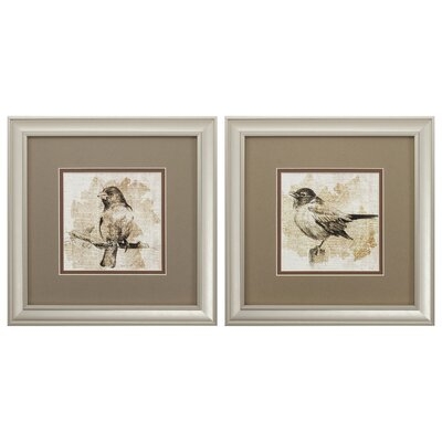 Bird - 2 Piece Picture Frame Painting Print Set on Glass - Image 0