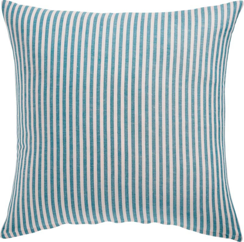 18" Costa Nova Linen Stripe Pillow with Down-Alternative Insert - Image 2