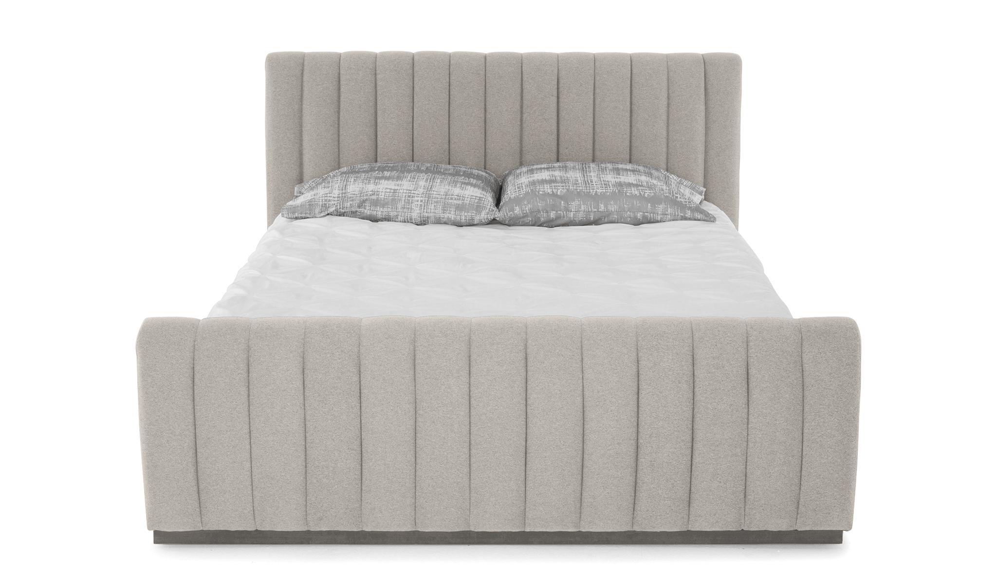 Gray Camille Mid Century Modern Bed - Prime Stone - Mocha - Eastern King - Image 0