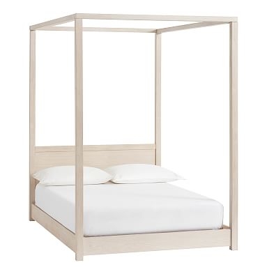 Costa Canopy Bed, Full, Weathered White - Image 0
