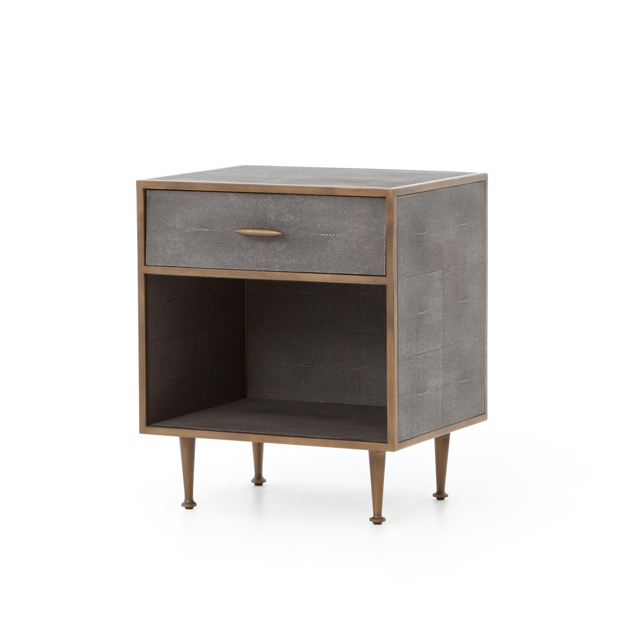 Shagreen Bedside Table-Grey Shagreen - Image 0