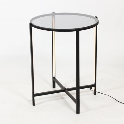 Glass Top Cross Legs End Table - Image 0