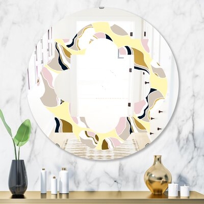 Wave Ornament with Decorative Elements Eclectic Wall Mirror - Image 0