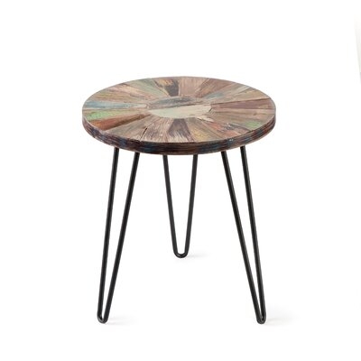 Parkman End Table With Hairpin Table Legs, 18" X 18" X 20" Heigh, Sun Round - Image 0