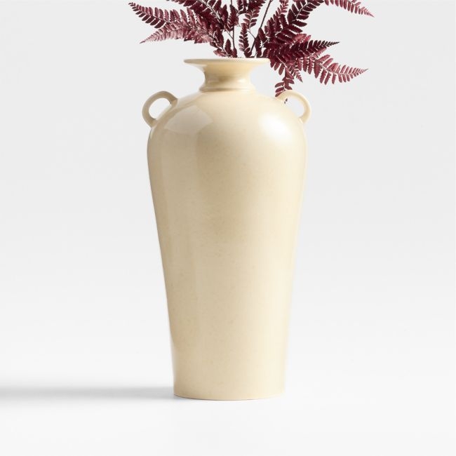 Ephemere Light Beige Ceramic Vase 14" by Athena Calderone - Image 0