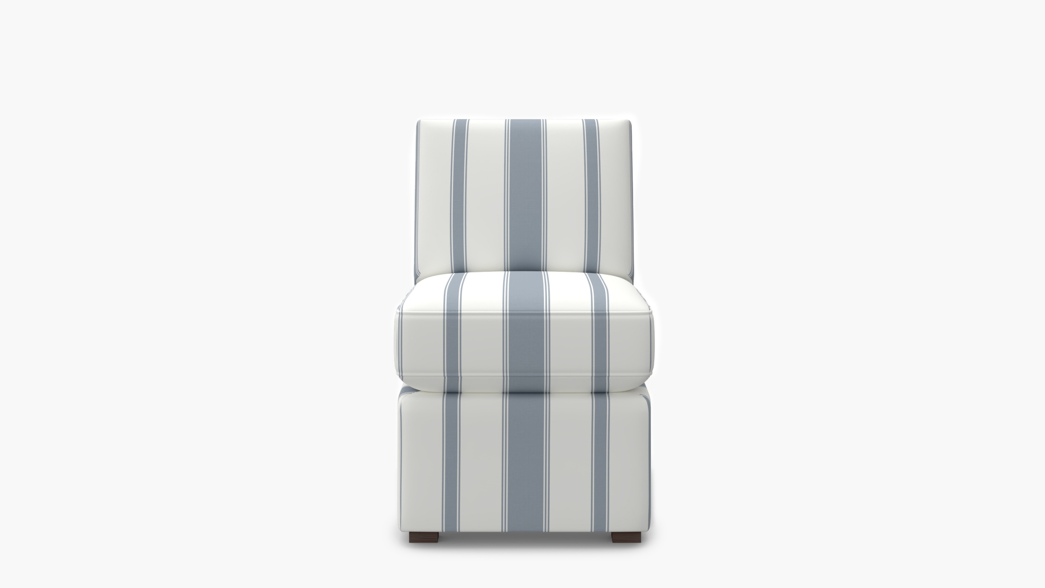 Petite Slipper Chair, French Blue Clarence Stripe - Image 0