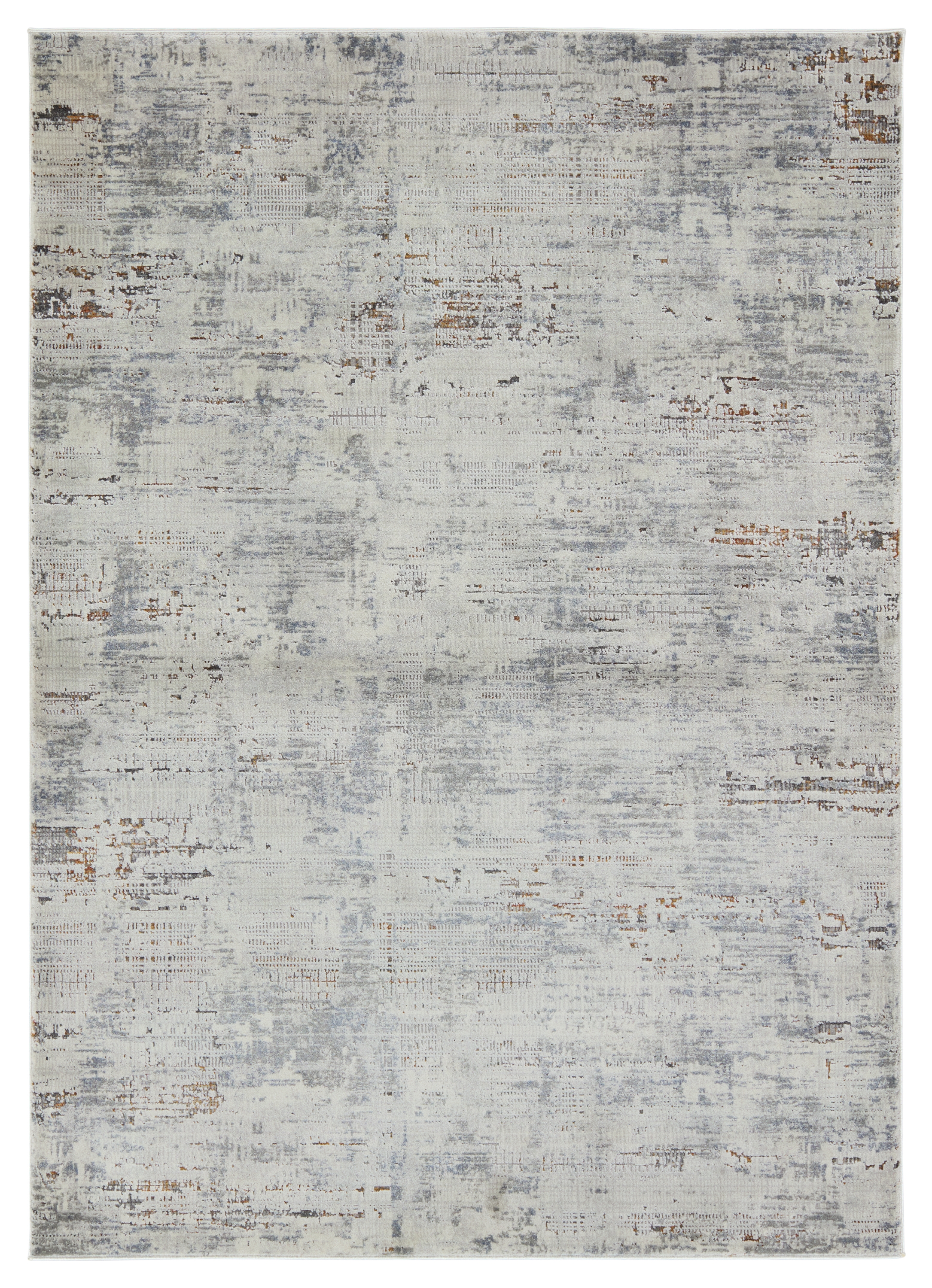 Isola Abstract Gray/ Blue Area Rug (5'3"X7'6") - Image 0