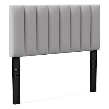 Channel Tufted Headboard, Queen, Chenille Tweed, Frost Gray - Image 0