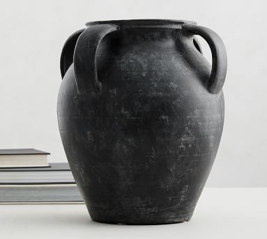 Joshua Ceramic Vase, Large, Black - Image 1