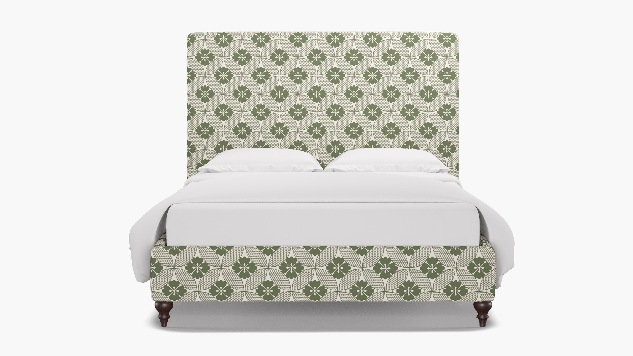 Classic Bed, Sage Solaire, Espresso Traditional Turned Leg, Queen - Image 0