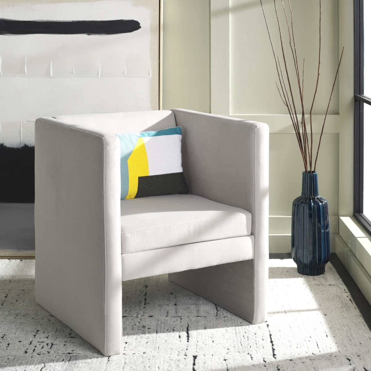 Gisle Accent Chair - Light Grey - Safavieh - Image 1
