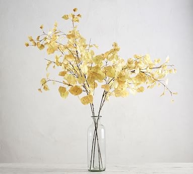 Faux Autumn Aspen Tree Branch, One, Yellow - Image 0