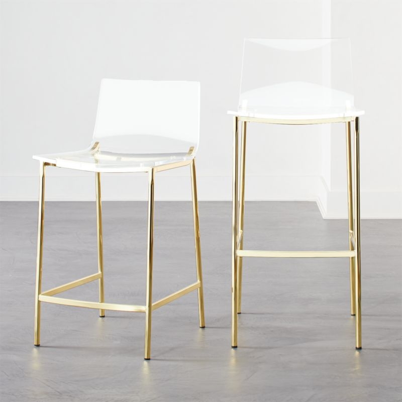 Chiaro Clear Counter Stool Gold - Image 2