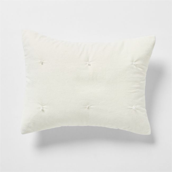 Organic Cotton Linen Velvet Arctic Ivory Standard Bed Pillow Sham - Image 0