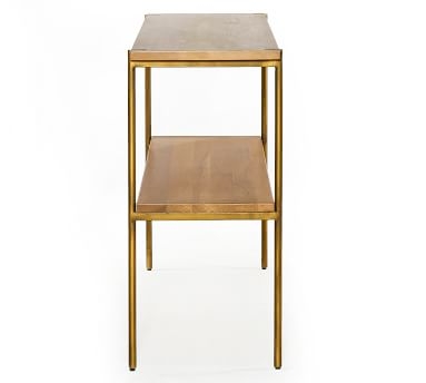 Archdale Console Table, Satin Brass &amp; Natural Oak - Image 3