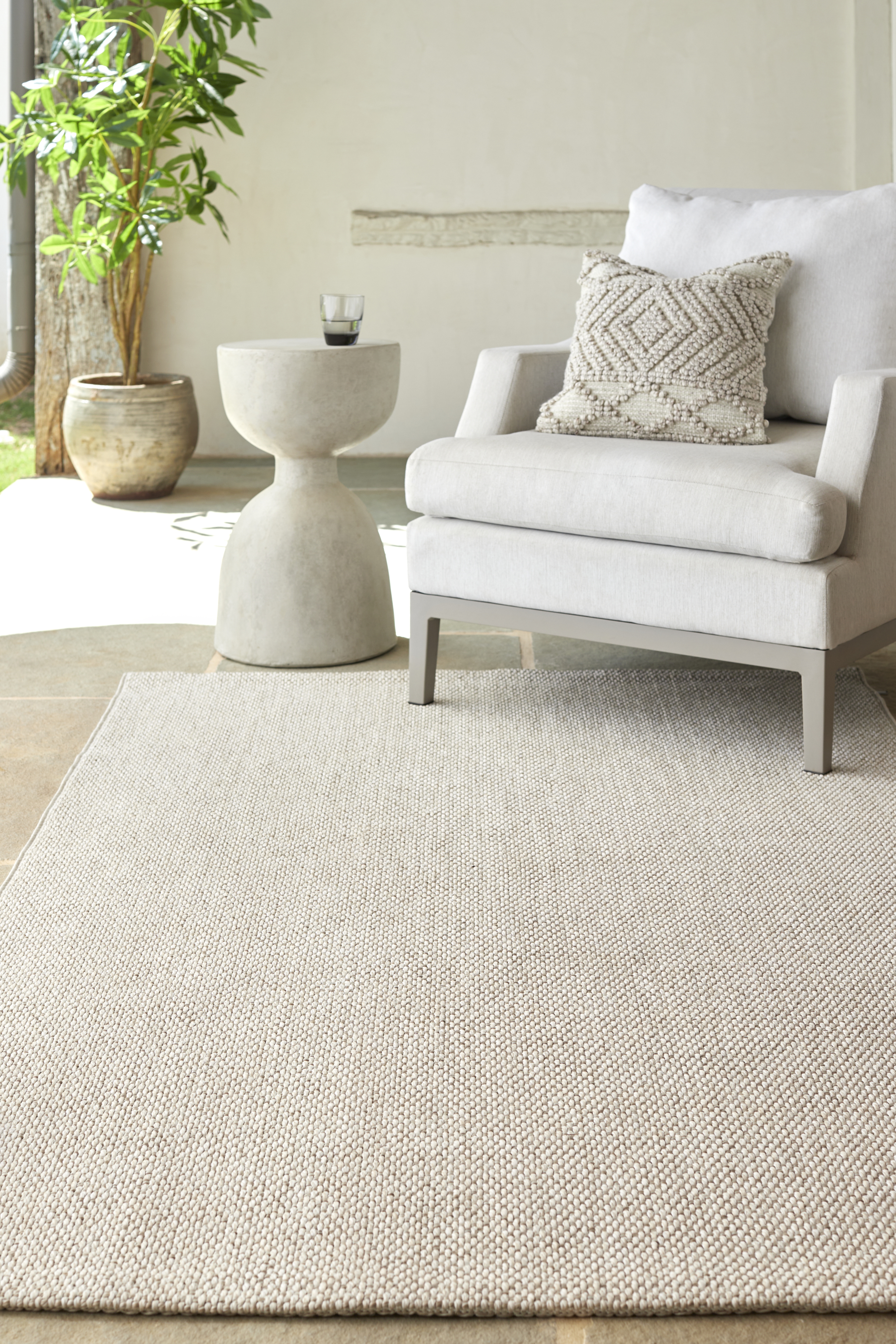 Birdie Beige Outdoor 1'11" x 2'11" Machine Woven Rug - Image 1
