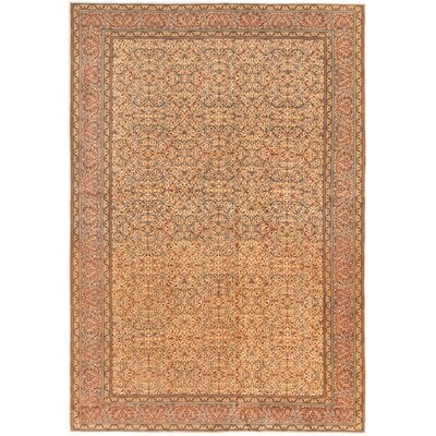 One-of-a-Kind Joan Hand-Knotted 1990s Keisari Beige/Ivory 6'7" x 9'5" Wool Area Rug - Image 0