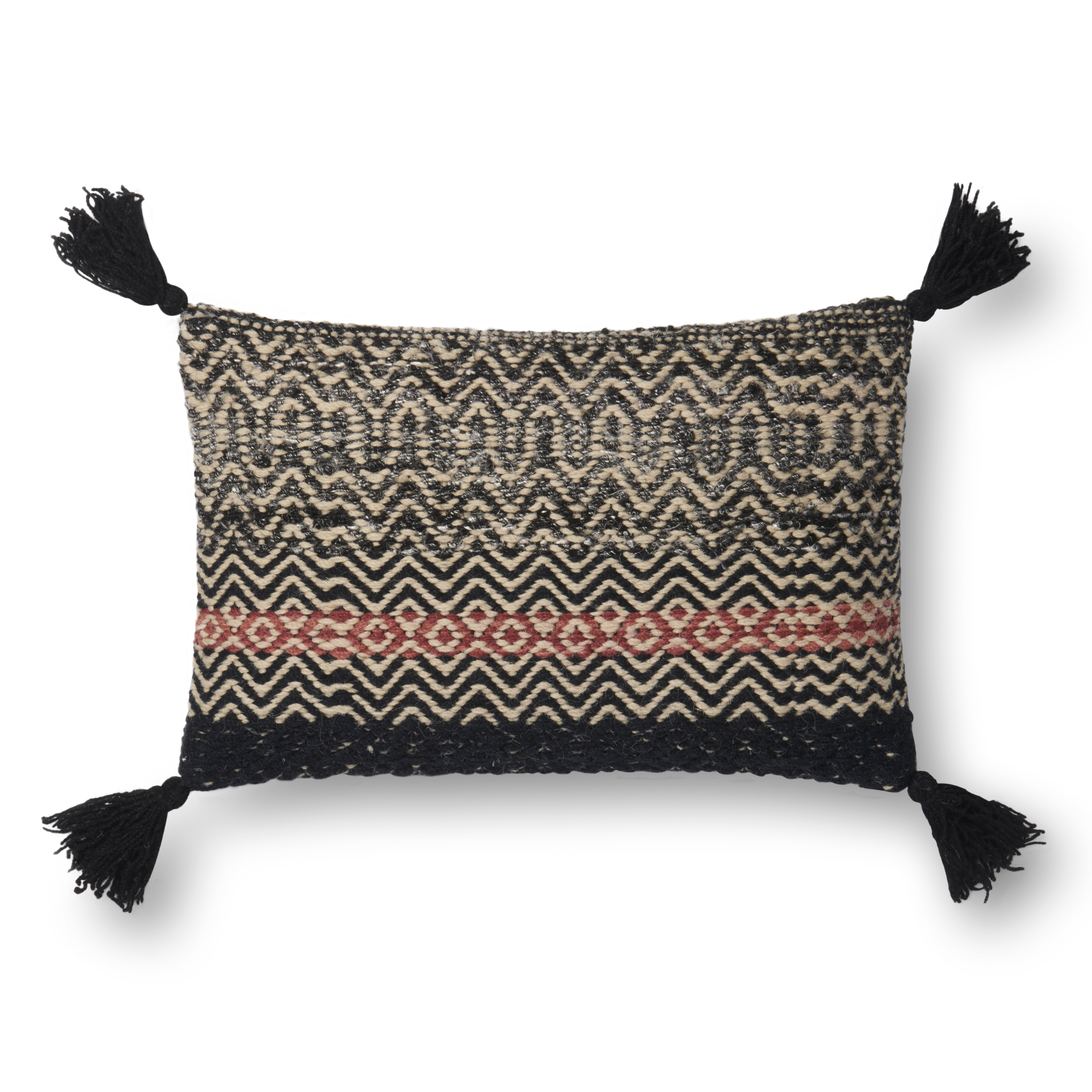 Loloi PILLOWS P0564 Black 13" x 21" Cover Only - Image 0