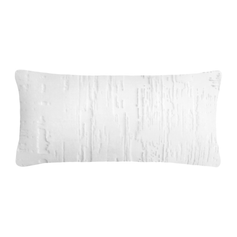 Kevin O'Brien Studio Brushstroke Down Abstract Lumbar Pillow (Set of 2) Color: White - Image 0