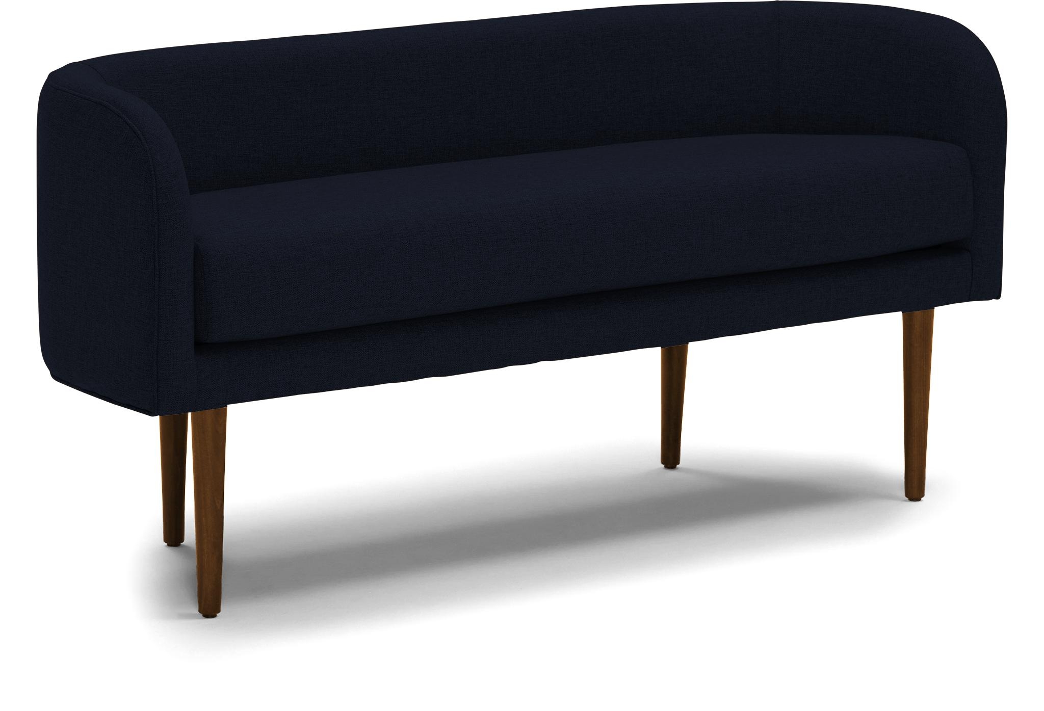 Blue Elsie Mid Century Modern Bench - Sunbrella Premier Indigo - Mocha - Image 1