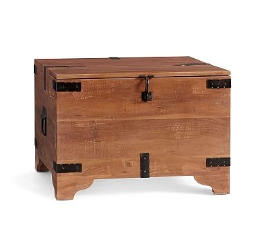 Bowie Trunk End Table, Vintage Brown - Image 0