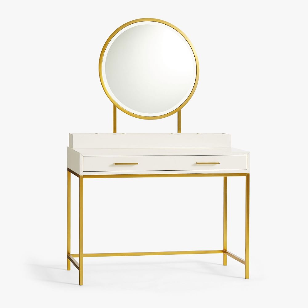 Blaire Classic Vanity Desk Set, Lacquered Simply White - Image 0