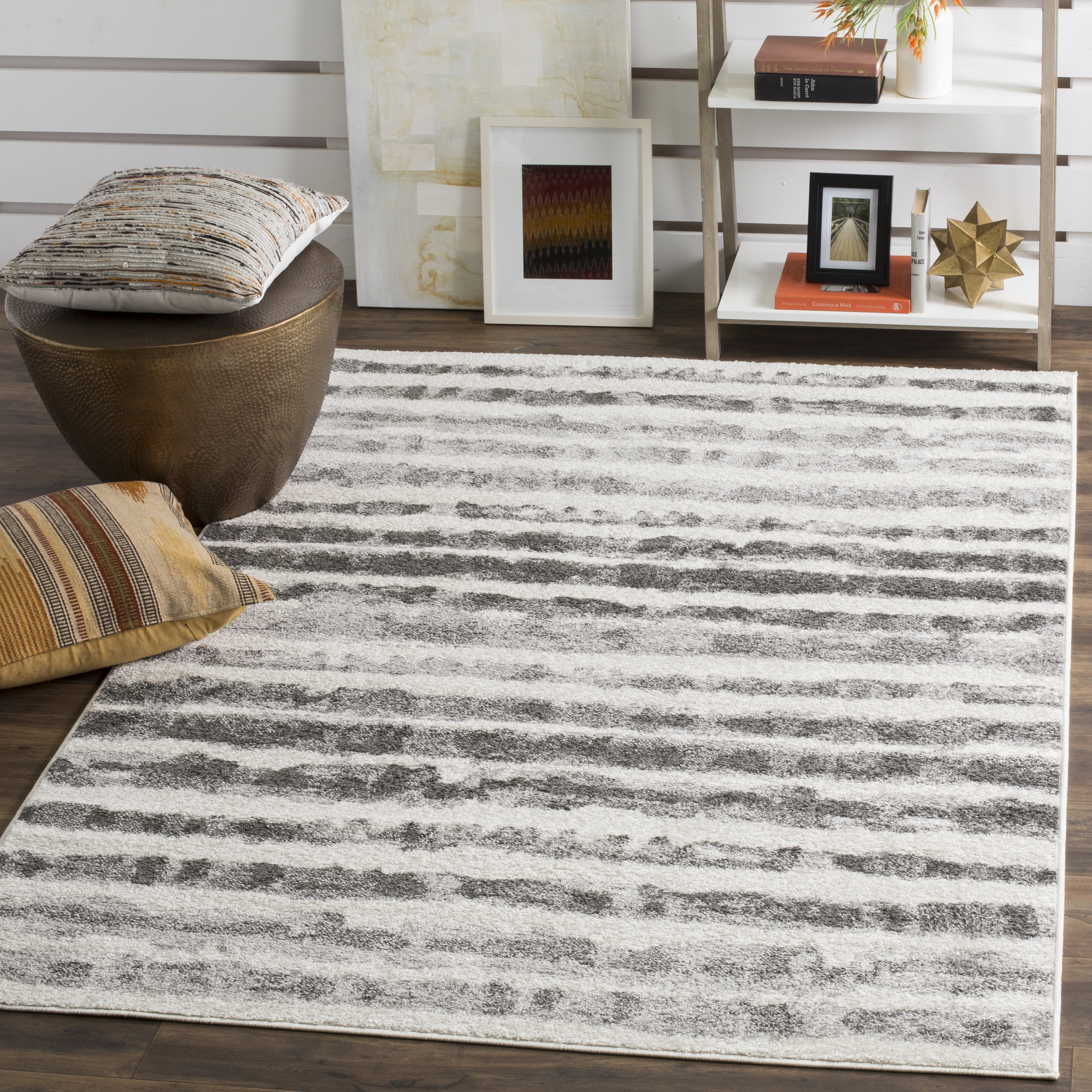 Arlo Home Woven Area Rug, ADR126N, Ivory/Charcoal,  10' X 14' - Image 1