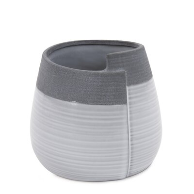 Kemper Gray/White 6" Ceramic Table Vase - Image 0