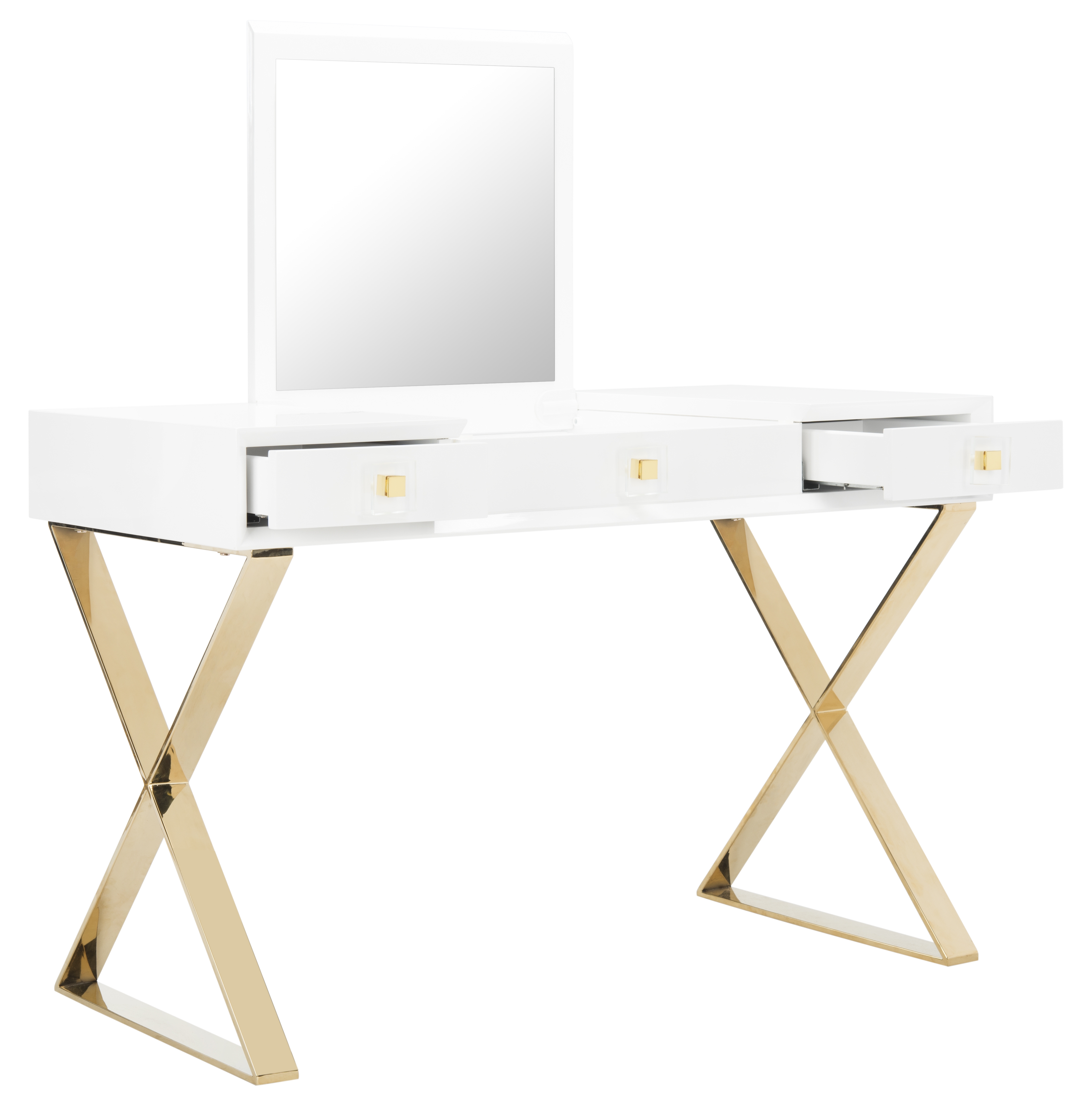 Yesenia Lacquer Vanity Table - White Lacquer - Safavieh - Image 1